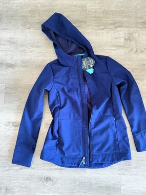 Womens NWT Hooded Softshell Jacket - Deep Blue